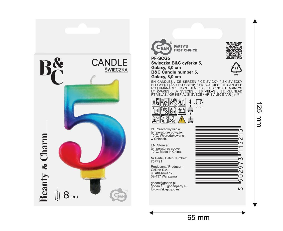 Candle number 5, Galaxy, 8 cm